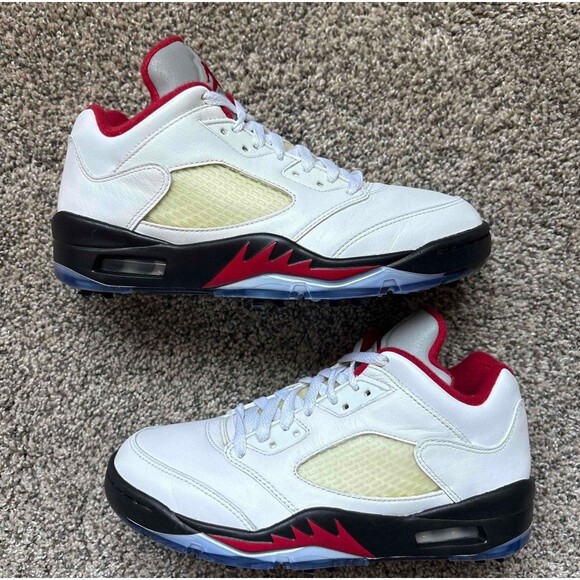 Nike Air Jordan 5 Low Fire Red Golf Size 7 Men's (Size 8.5 Women's) - Picture 1 of 7